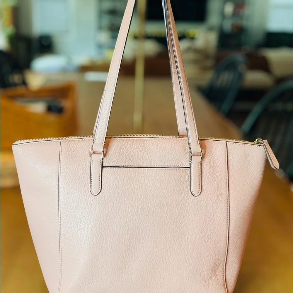 Kate Spade Sienne Logo Large Pink Zip Leather Tote